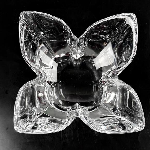 Orrefors Sweden Crystal Lotus Bowl Signed LH 1561/11 Lars Hellsten 9.5” MCM VTG - Picture 1 of 12